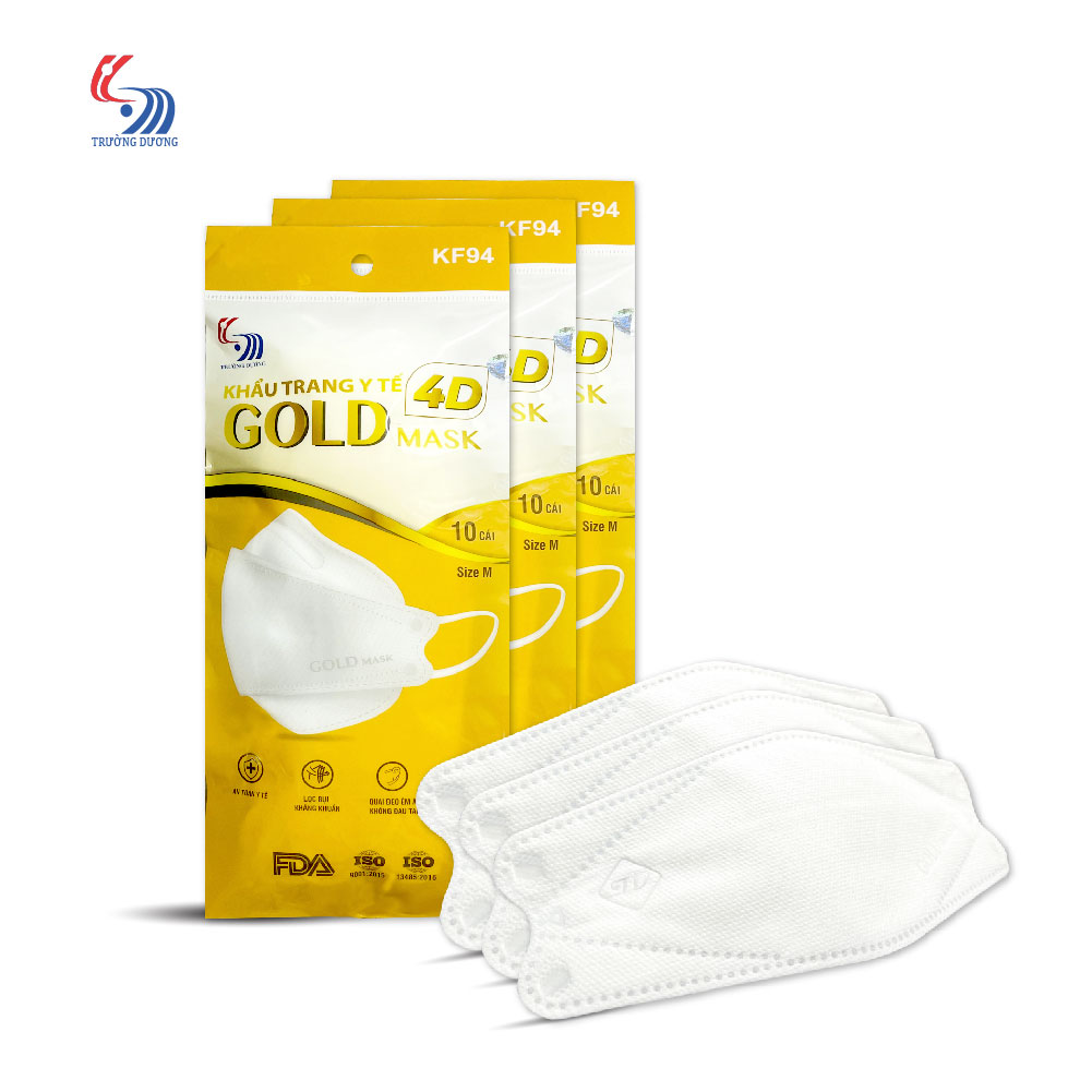 Khẩu trang y tế 4D Gold Mask - Túi 10 cái