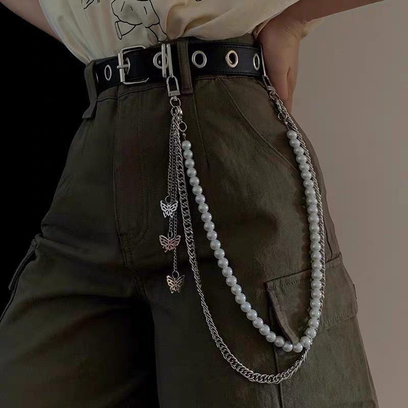 Chain xích thắt lưng quần Chain treo váy/ lưng quần phối ngọc kiểu dáng trendy