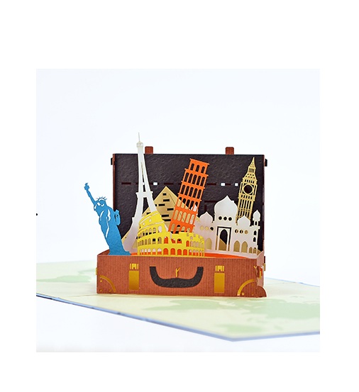 H01 -  Thiệp 3D Vali Du Lịch – Travel Is Life – Pop Up Card Viethands Giftshop