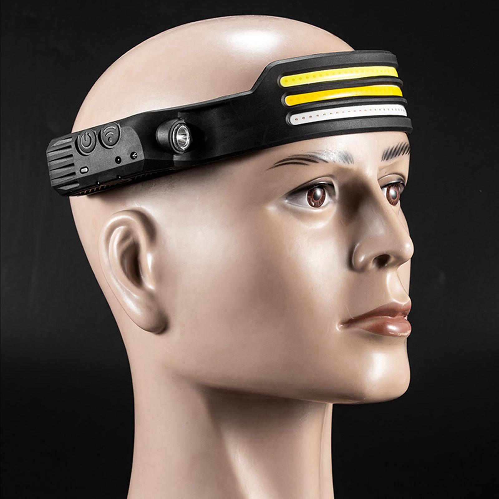 Waterproof LED Headlamp Broadbeam USB Flashlight for Running Jogging Climbing Emergency