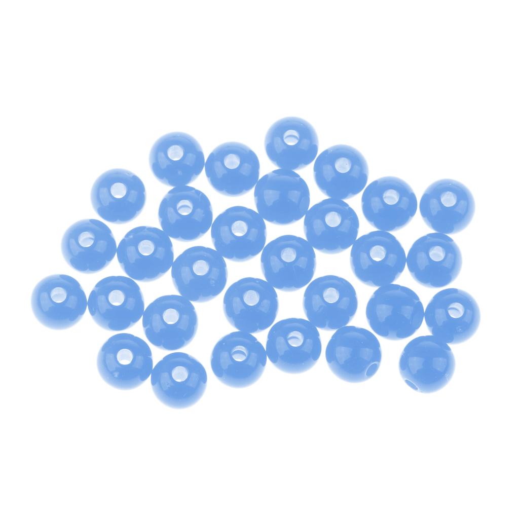 30 Pieces 6mm Blue Fishing Large Fishing Beads Carp Fishing Stop Rigs Bead
