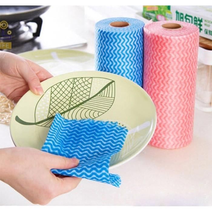 Cuộn Khăn Vải Không Dệt Lau Nhà Bếp Đa Năng
