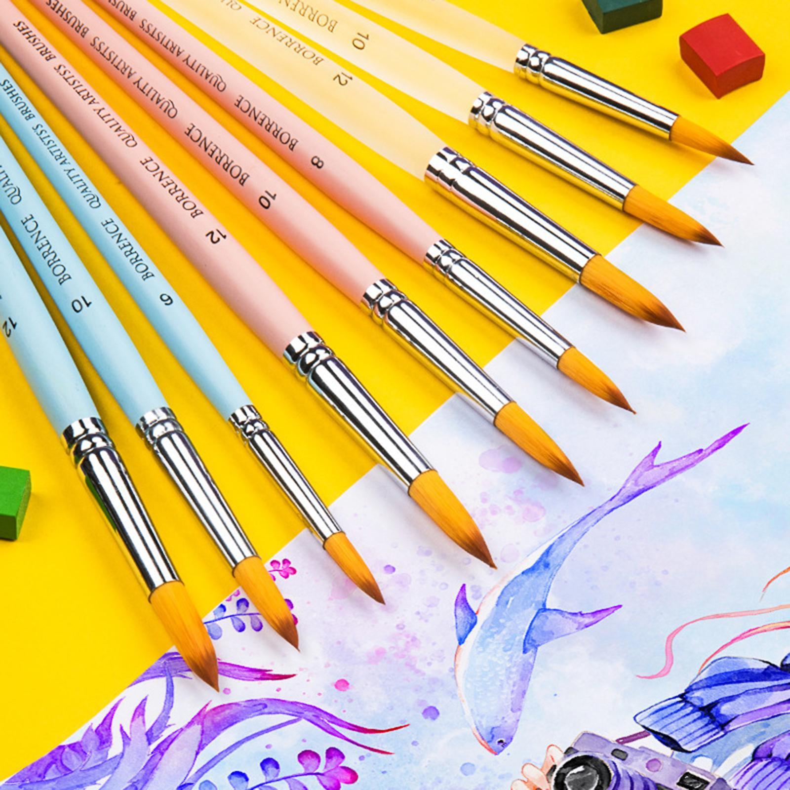 Nylon Hair Brushes Tools Arts Crafts Supplies Pink