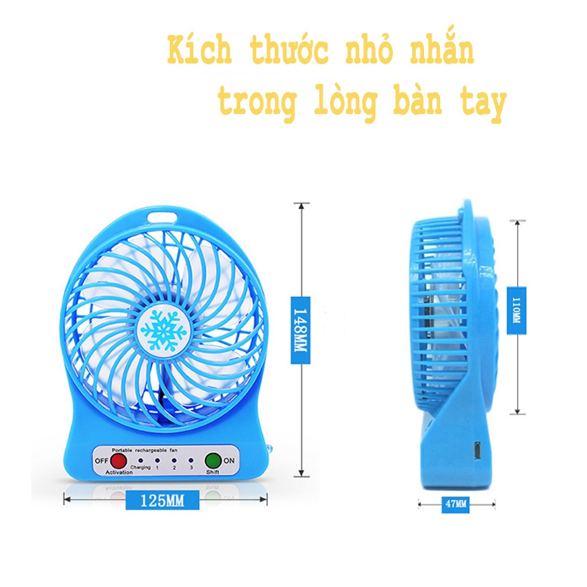 Quạt Mini Để Bàn Điều Chỉnh 3 Tốc Độ (Giao Màu Ngẫu Nhiên)