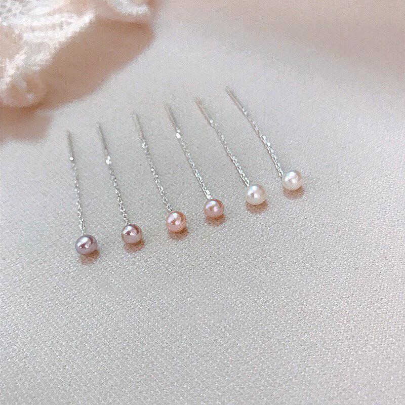 Bông Tai Bạc Đính Hạt 8 Ly Dễ Thương - Trường Thịnh Ngọc Trai