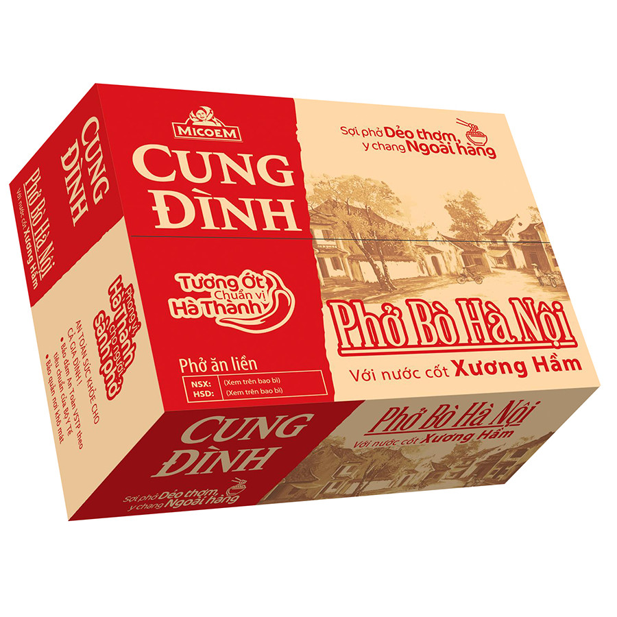 Thùng Phở Bò Hà Nội Micoem Cung Đình (30 Gói)