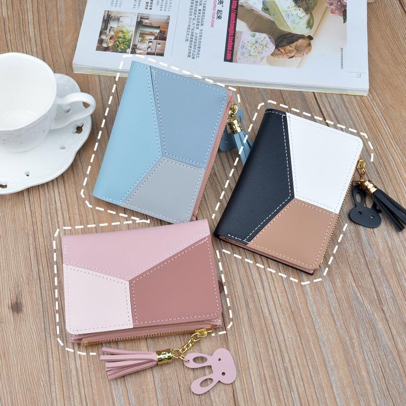 Ví Bóp Nữ Mini Hàn Quốc Da Mềm Phối Màu Đẹp VN07