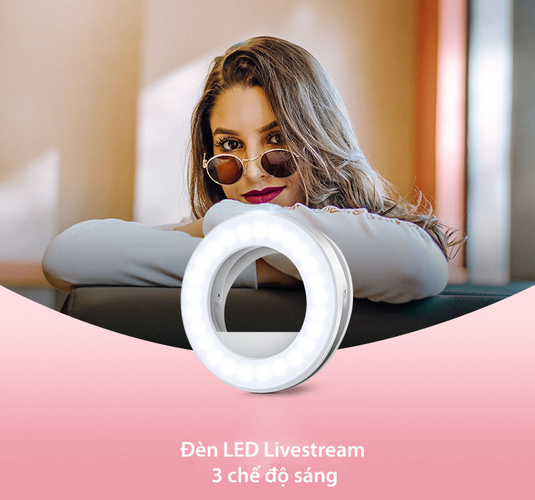 Đèn LED Vòng tròn quay livestream,chụp tự sướng,đèn lấy Ánh sáng cho Điện thoại di động Máy tính xách tay Máy ảnh Máy ảnh Chụp ảnh Video có thể sạc lại qua cổng USB ThuyMini