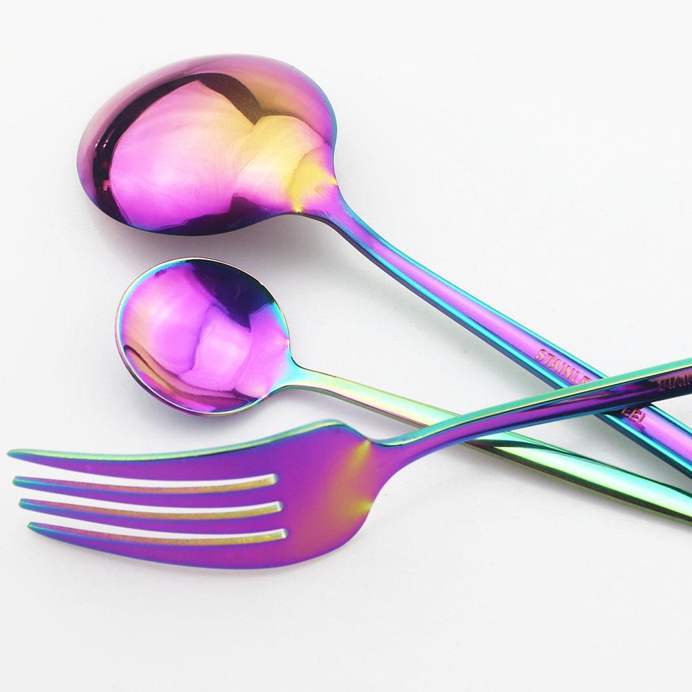 30 Chiếc Vàng Bộ Dao Kéo Inox Chén Ăn Bộ Nhà Bếp Đen Bộ Đồ Ăn Hoa Quả Bánh Dĩa Phẳng Bằng Bạc Bàn