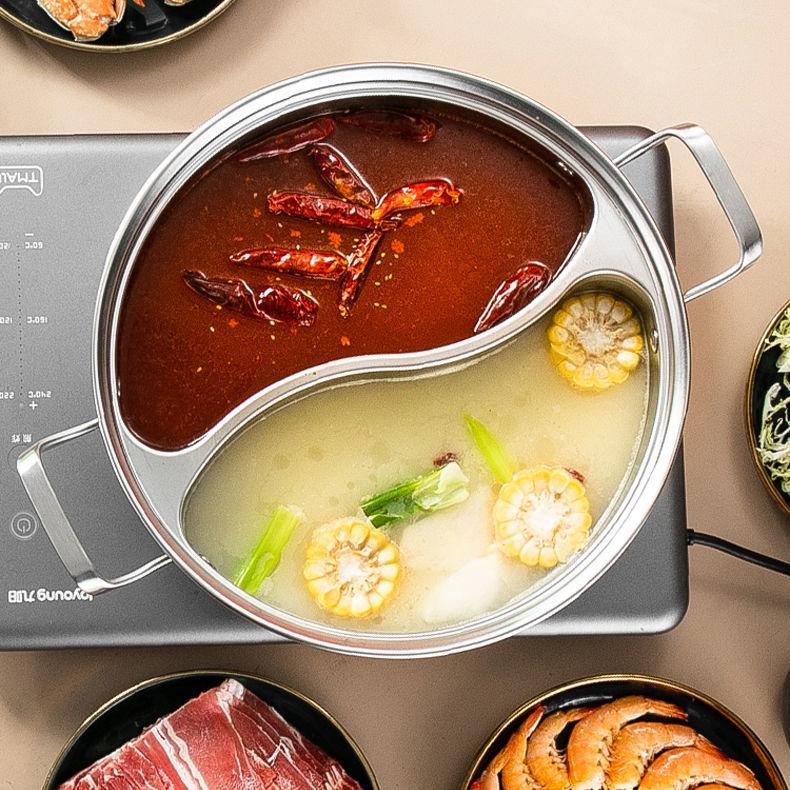 Khuyến mại nồi lẩu vịt 304 bằng thép không gỉ quýt một mảnh hình thành nồi lẩu hộ gia đình nồi canh công suất lớn không có nồi lưới mùi