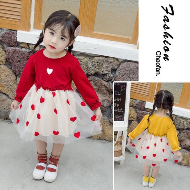 Váy dài tay cho bé gái, đầm dài tay cho bé gái