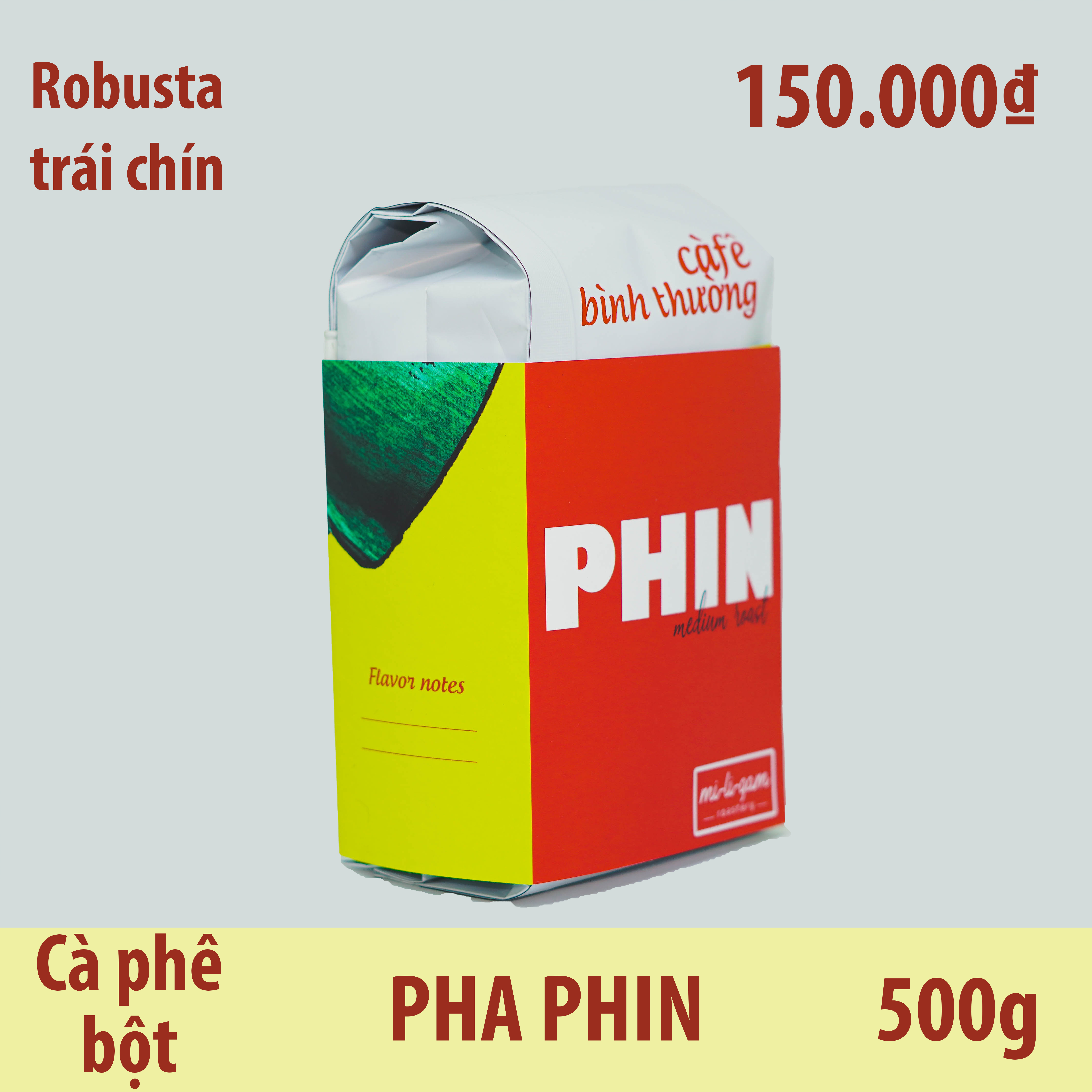 Cà Phê Robusta Pha Phin / Cà Phê Bột - 500g | mi-li-gam roastery #miligam cà phê nguyên bản rang xay pha phin độ rang vừa