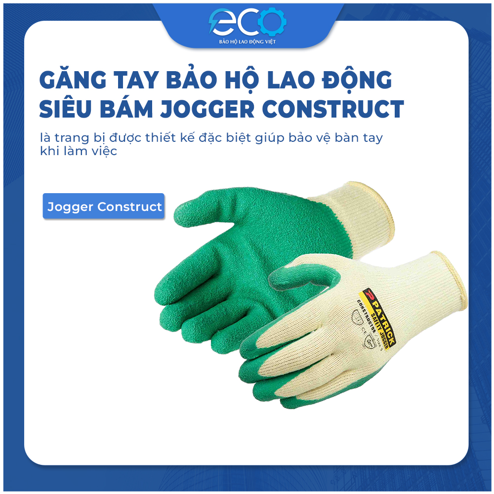 Găng tay bảo hộ Jogger Constructor phủ cao su Pu siêu bám, chắc tay, ôm tay