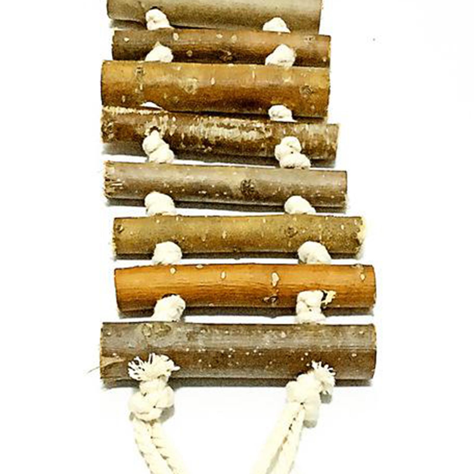 Pet Ladder Bird Toys for Parrot Macaw African Greys Budgie Cockatiels Parakeet Hamster Rat Crawling Bridge Wooden Cage Funny Perch Trainning Swing Toy