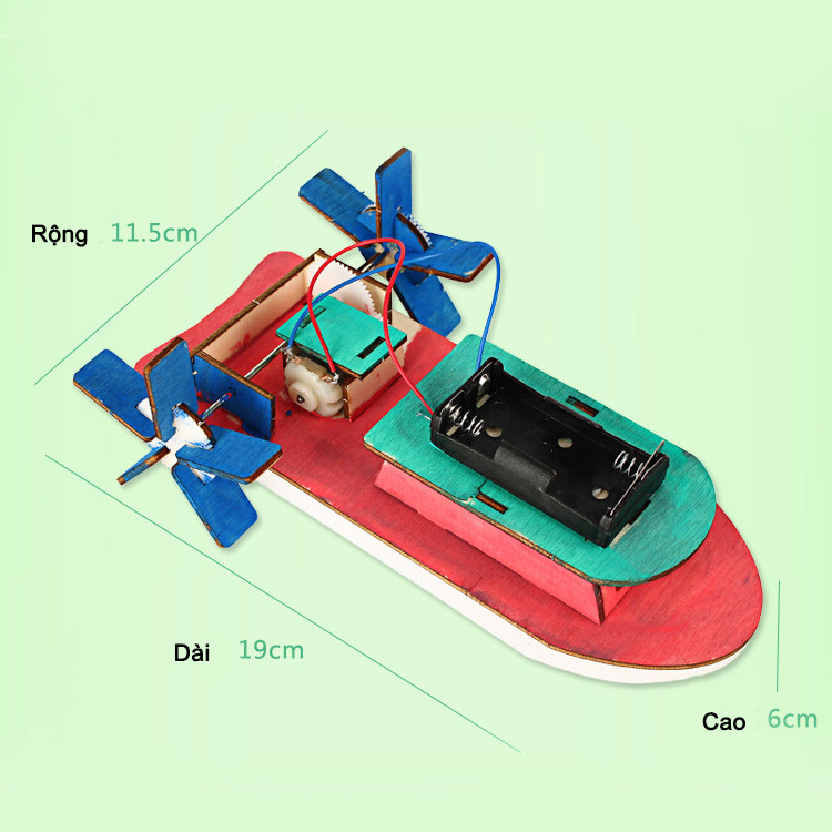 Bộ đồ chơi khoa học tự làm tàu thuỷ chạy dưới nước bằng gỗ – DIY Wood Steam