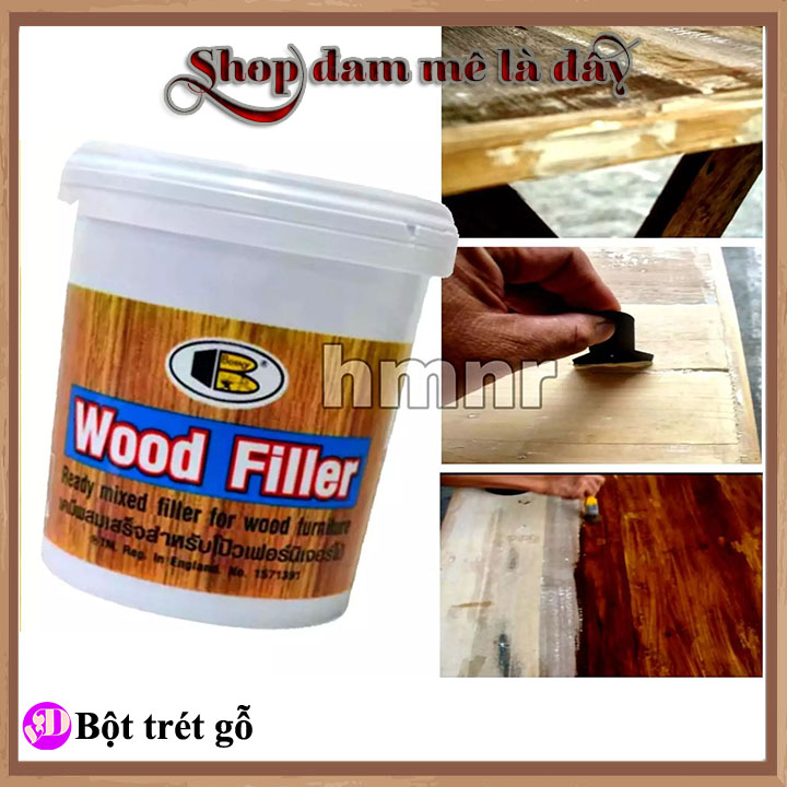 Bột gỗ, keo che khuyết điểm đồ gỗ wood Filler Bosny 500 gram - keo vá gỗ trám vết nứt.