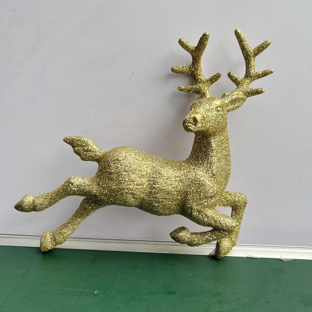 Mô hình tuần lộc đứng, ngựa 1 sừng, hươu bay phủ nhũ vàng decor trang trí Giáng sinh, treo cây thông Noel