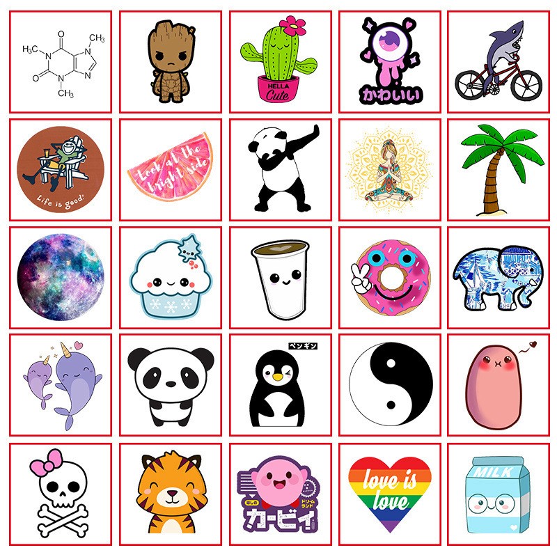 Bộ 50 miếng Sticker hình dán Holiday Set B