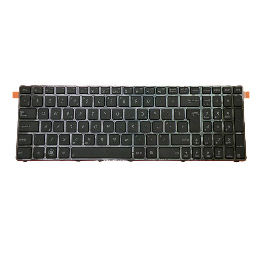 For  N53 Laptop Standard UK English Layout Keyboard Black with Frame