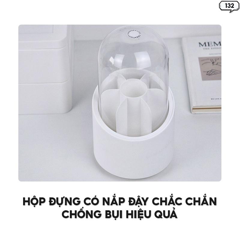 Hộp Đựng Cọ Trang Điểm Để Bàn Bằng Nhựa Có Nắp Đậy Trong Suốt Nhiều Màu Giá Rẻ 132