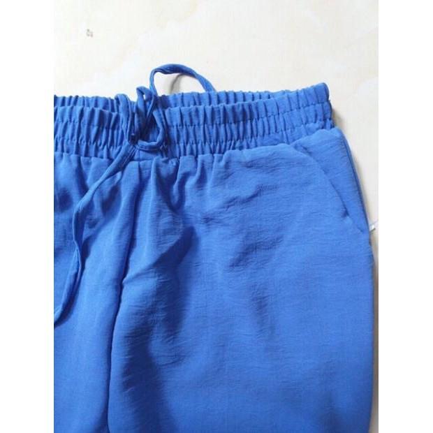 Quần baggy đũi chun lạnh xẻ gấu cách điệu