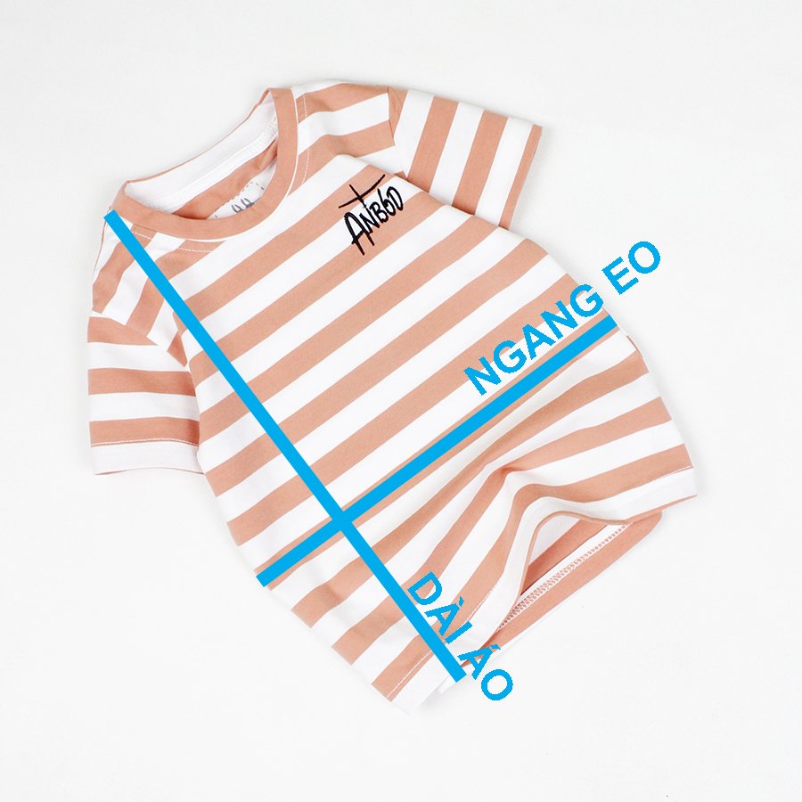 Áo thun thêu chữ AntB6D sọc ngang vải đẹp cho bé trai từ 22 kg đến 50 kg từ 7 đến 15 tuổi 06808-06817