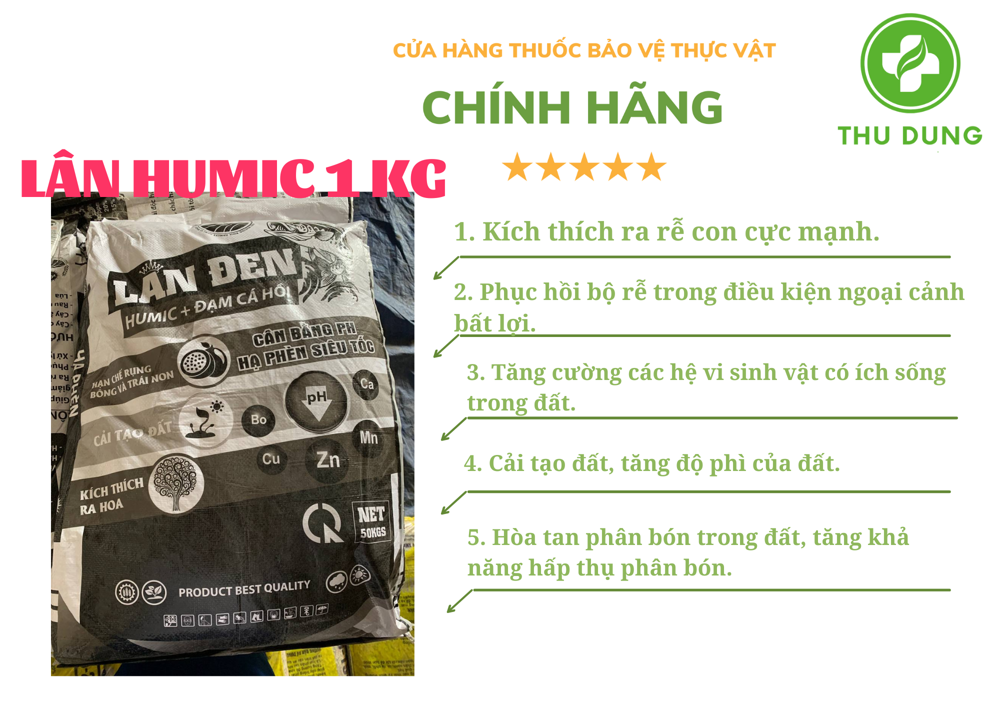 LÂN ĐEN HUMIC ĐẠM CÁ HỒI 1KG KÍCH THÍCH RỄ CẢI TẠO ĐẤT NĂNG CAO ĐỘ Ph CHO TẤT CẢ LOẠI CÂY TRỒNG