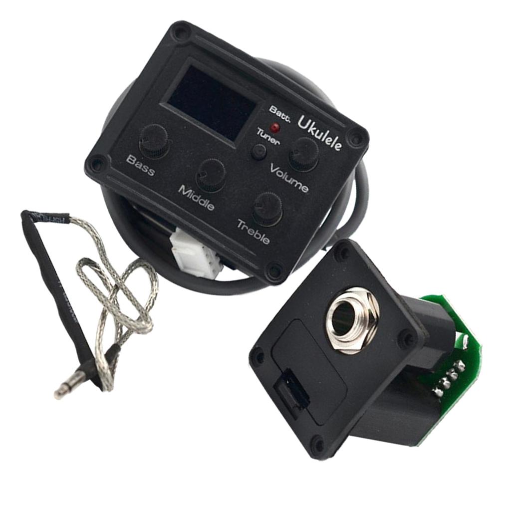 Ukulele LCD Display 3-Band EQ Tuner System Part