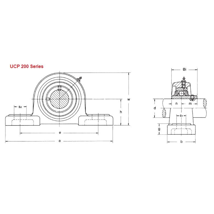 Gối Đỡ Vòng Bi Trục đứng 25mm UCP205