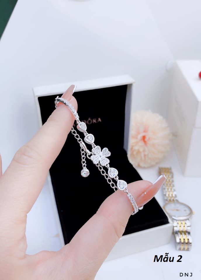 Lắc tay nữ thời trang chất liệu bạc cao cấp MS0140
