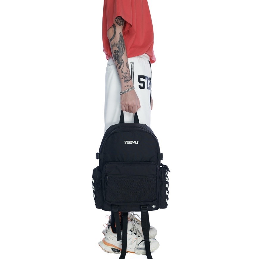 Balo 5THEWAY /solid/ ROCKET BACKPACK in BLACK/OR aka Balo Đen ruột Cam