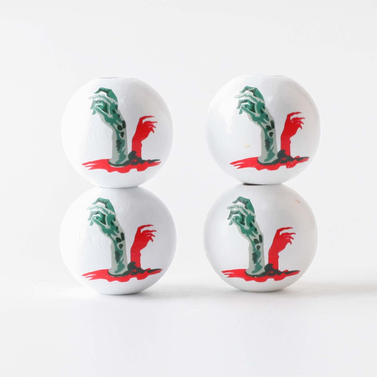 60x Halloween Wooden Beads DIY Homemade Supplies Crafts Home Halloween Decor