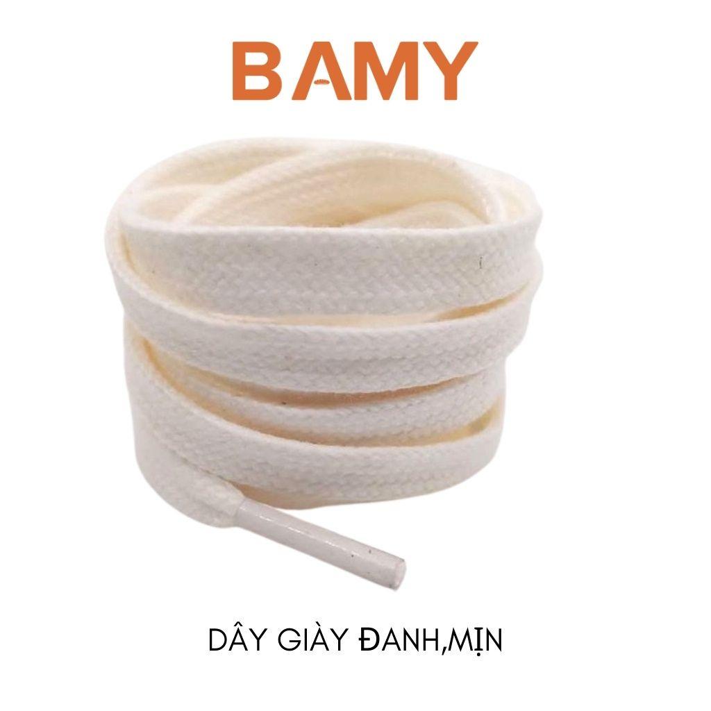 Dây giày thể thao nam nữ TRẮNG, KEM SỮA BAMY, bản min đẹp, dài 80cm