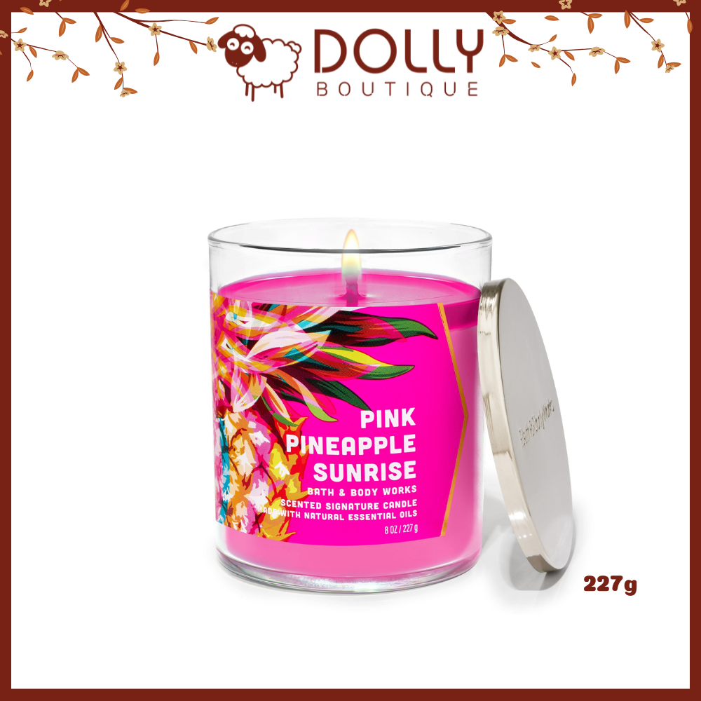 Nến Thơm 1 Bấc Pink Pineapple Sunrise Single Wick Candle 227g