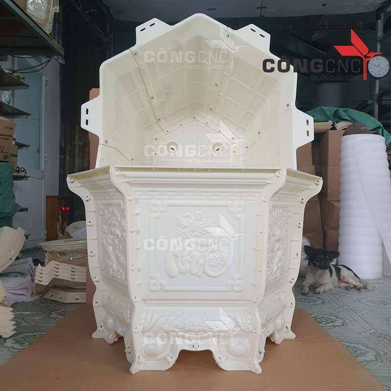 Khuôn đúc chậu cảnh bằng nhựa lục giác 80 chân liền