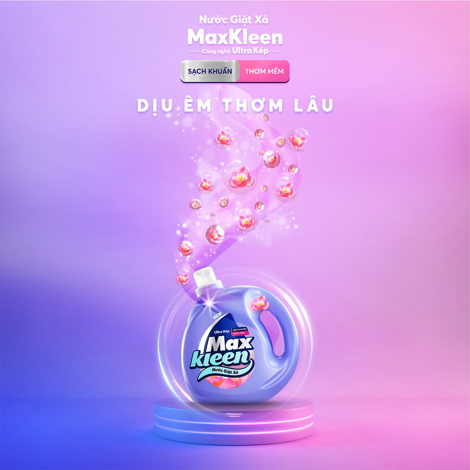 Túi Nước Giặt Xả MaxKleen Hương Vườn Sớm Mai Sạch Khuẩn Thơm Mềm Tiện Lợi &amp; Tiết Kiệm 2.4KG