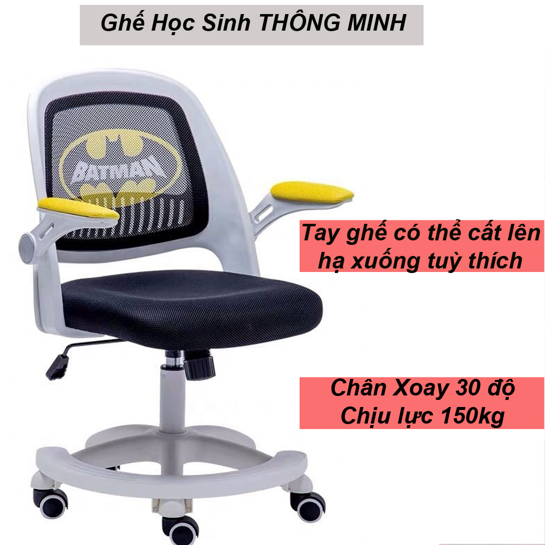 Ghế Học Sinh Chân Nhựa Xoay, Lưng Trung AZP-BATMAN - Hàng Nhập Khẩu