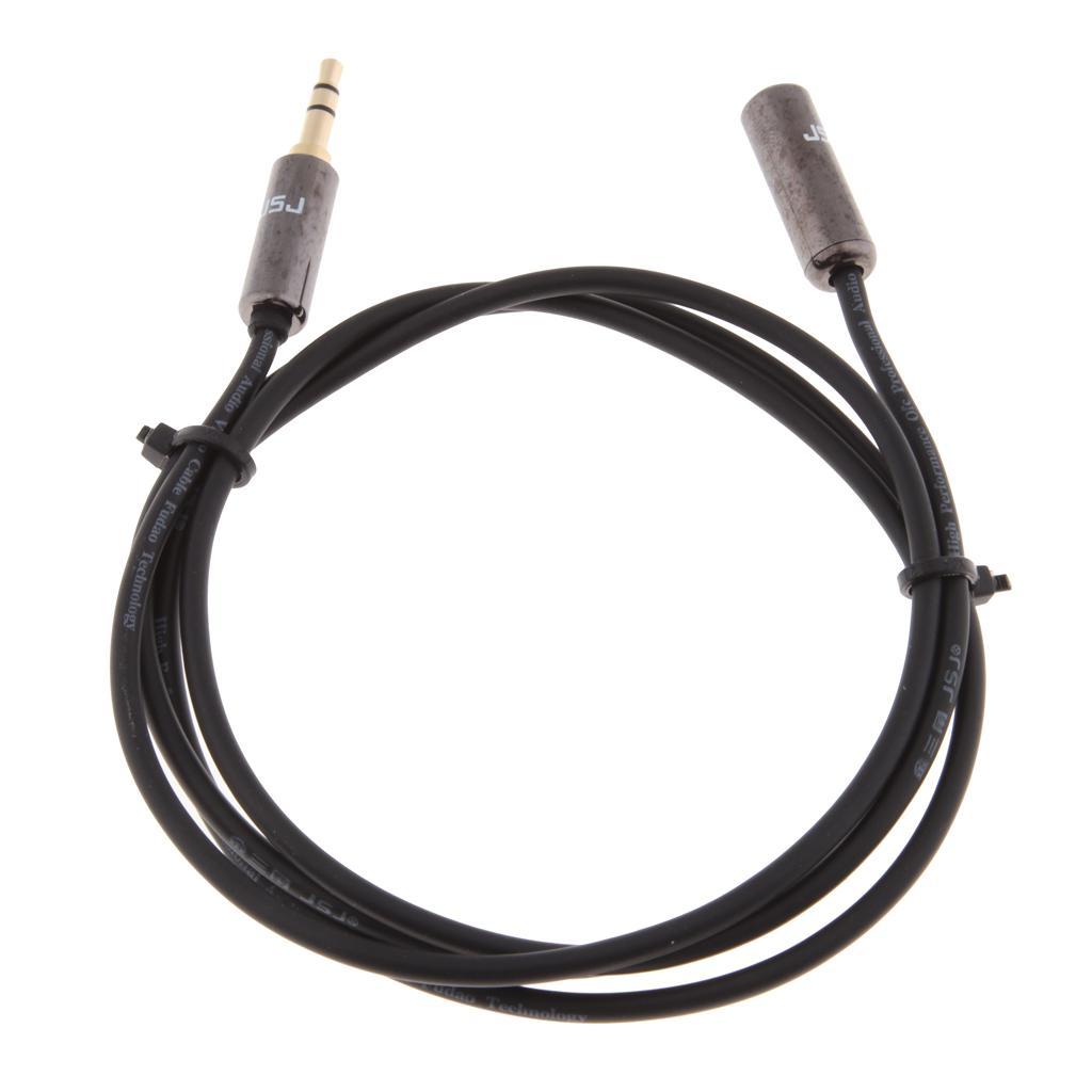 3.5mm Male to Female Auxiliary Stereo Audio Headphone Jack AUX Cable 0.5m