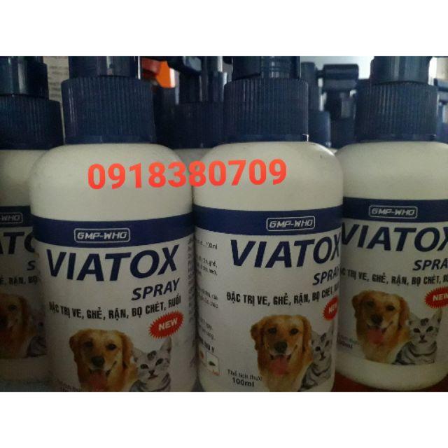 Viatox spray chai xịt 100ml . khử mùi hôi, diệt ve, rận, bọ chét