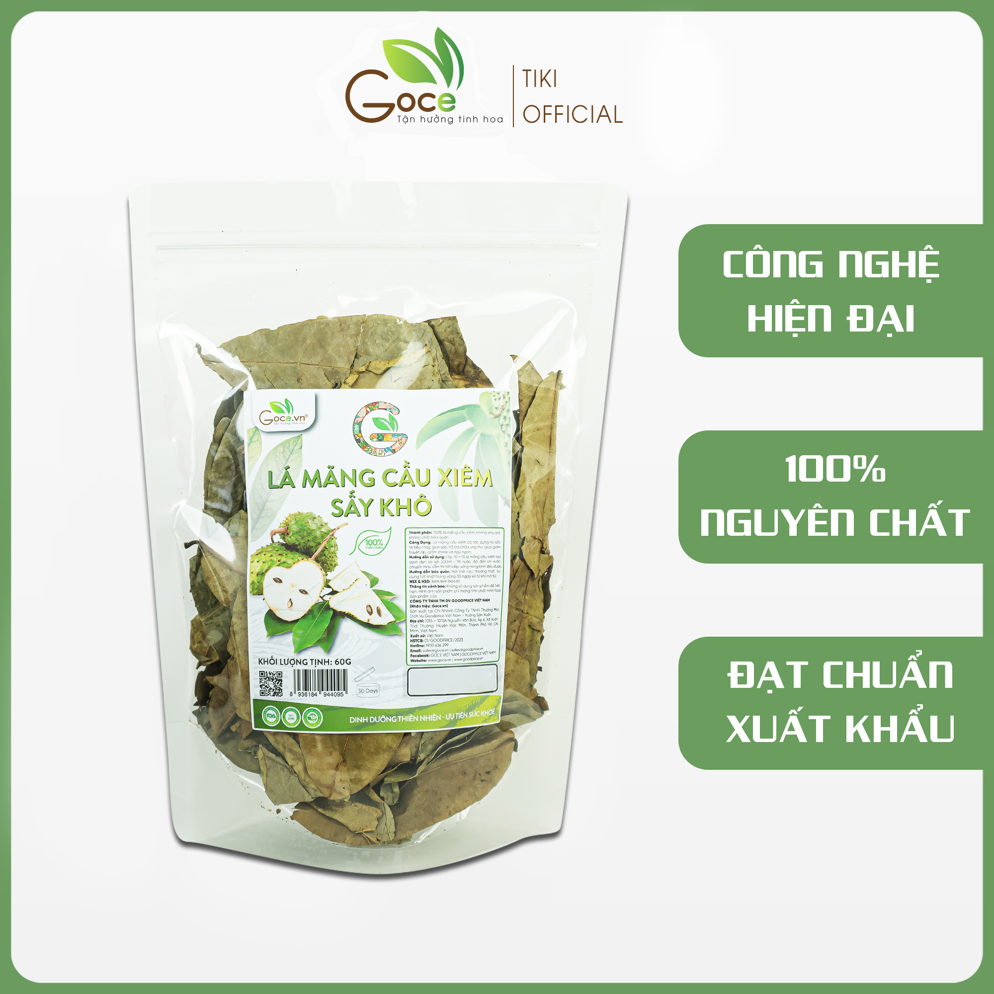 Lá mãng cầu xiêm sấy khô Goce - 60g