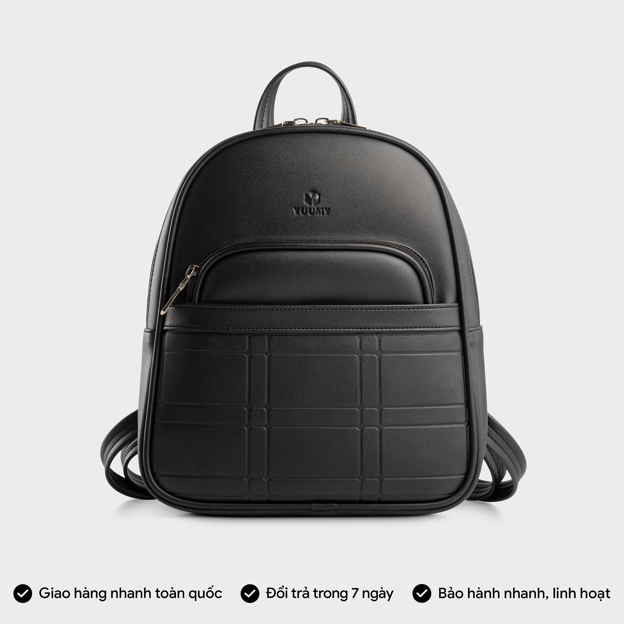 Balo Yuumy ( Thời trang nữ họa tiết đường kẻ ô vuông cỡ trung - Balo da Seasand YBA101 )