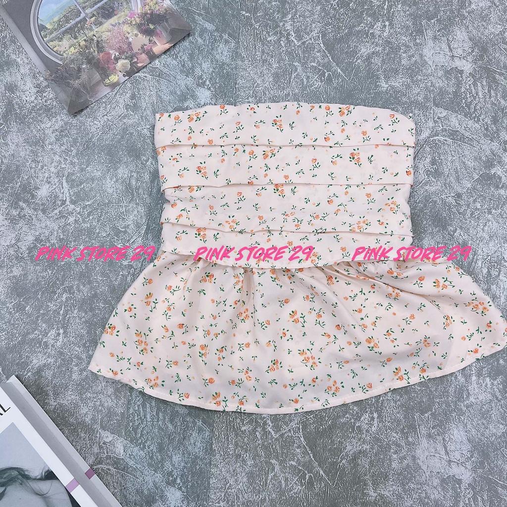 Áo Ống Xếp Ly Xòe Kiểu Dáng Peplum, Có Họa Tiết Hoa Nhí In Tràn, Kiêu Kỳ Đỏng Đảnh A5326