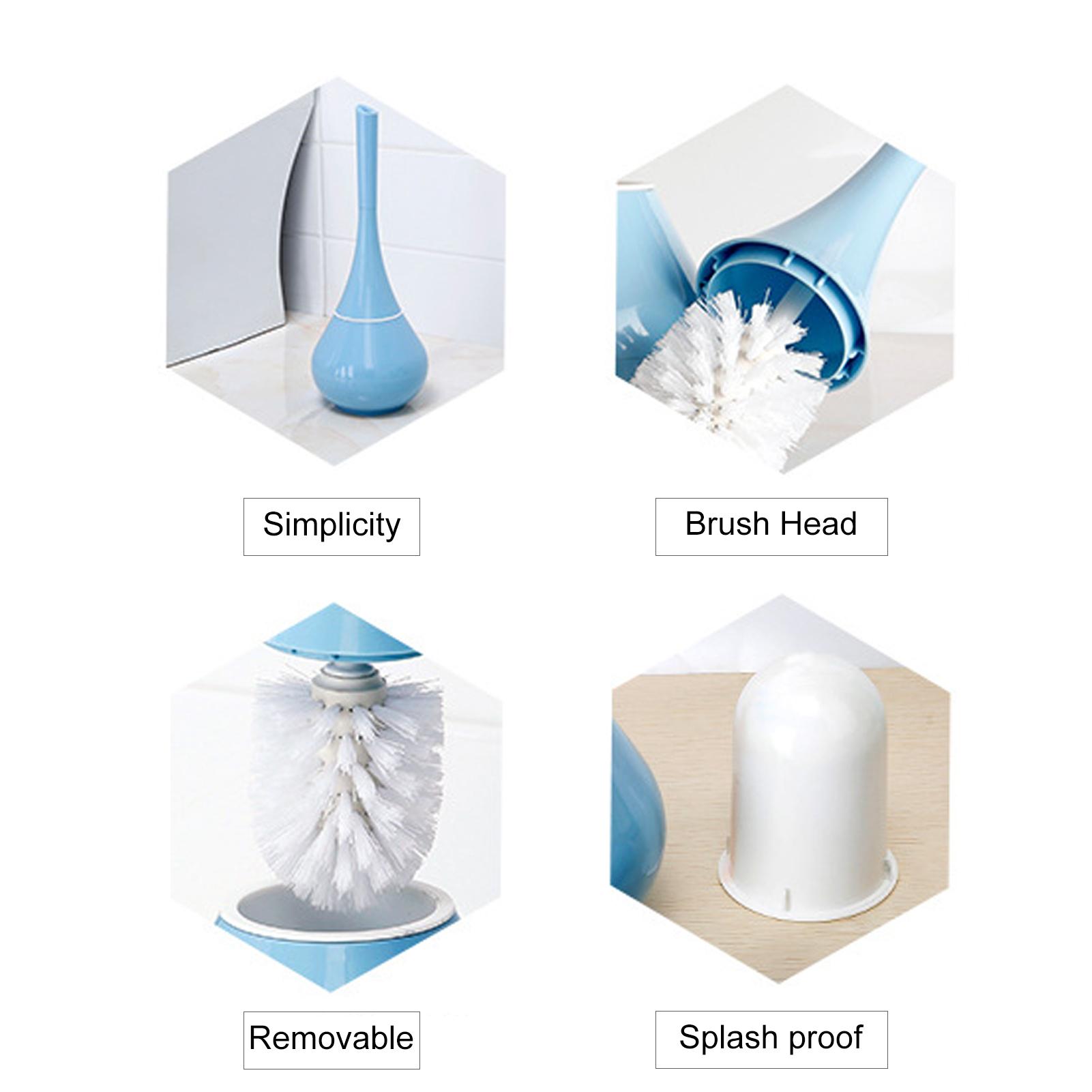 Bàn chải nhà vệ sinh dài 15 inch sử dụng lông PP có khả năng làm sạch mạnh kèm giá đỡ, thiết kế hình bình hoa