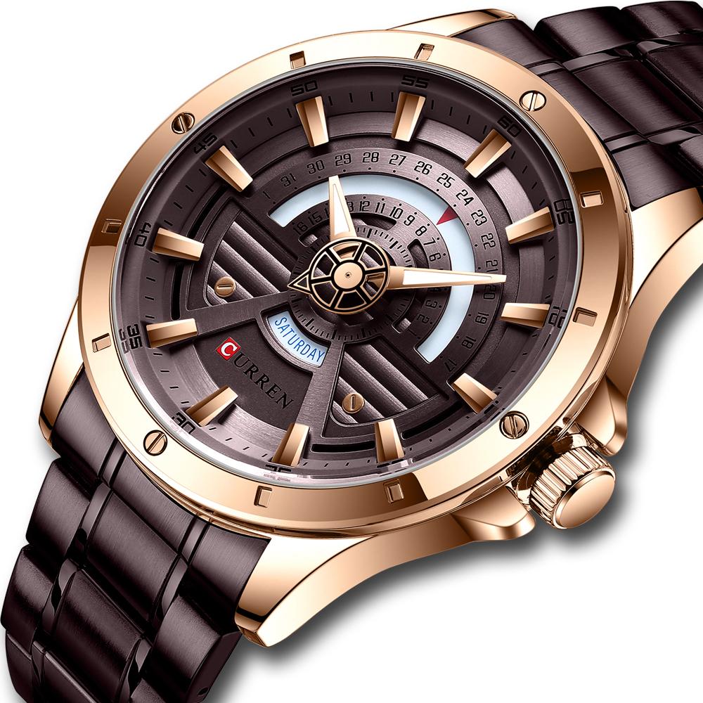 Đồng hồ nam Quartz bằng thép không gỉ,màn hình phát sáng