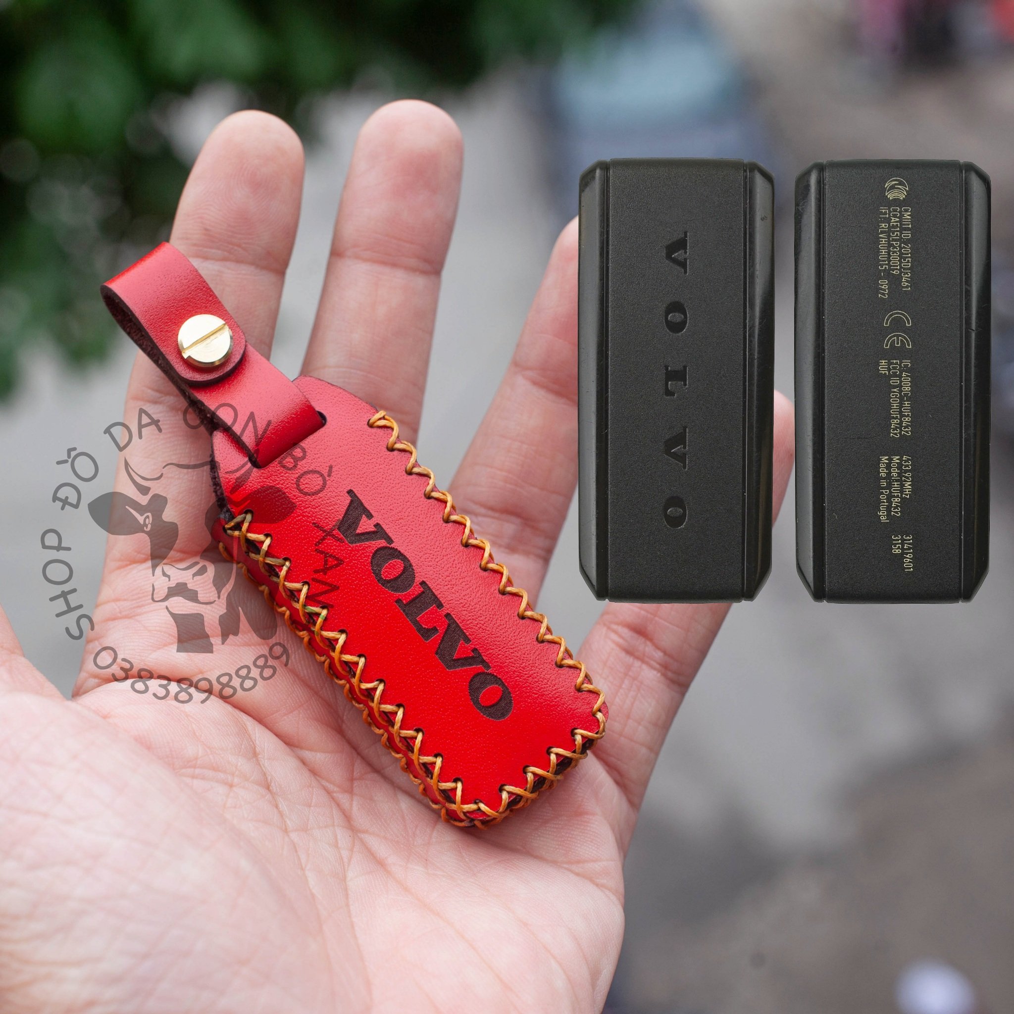 Bao Da dành cho chìa phụ Volvo Sport Key đi kèm XC90, XC60, XC40, V90, S90, S60 handmade da thật 003