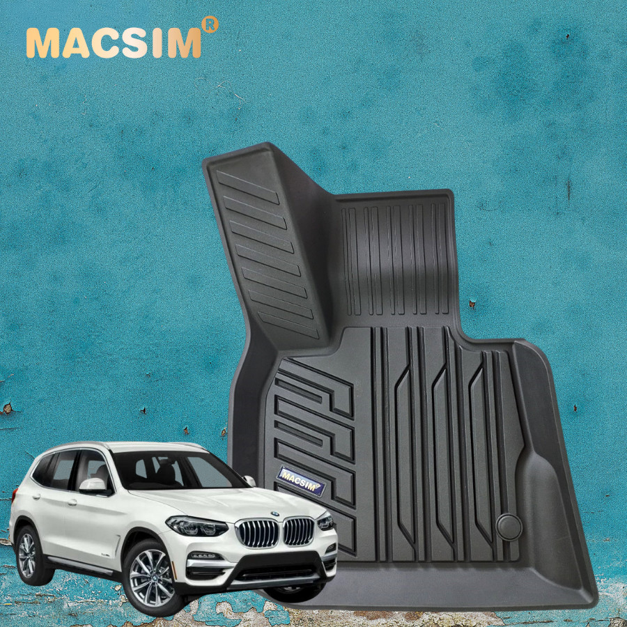 Thảm lót sàn xe ô tô  BMW X3 2018-đến nay Nhãn hiệu Macsim chất liệu nhựa TPE đúc khuôn cao cấp - màu đen