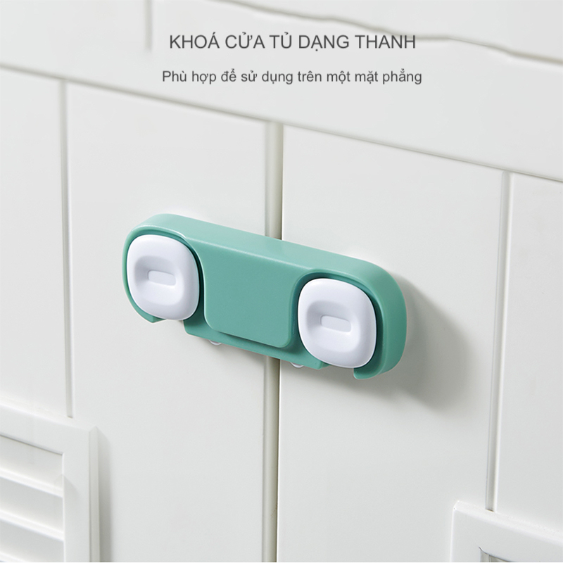 Thanh Chắn Khóa 2 Lớp Cửa Tủ, Hộc Tủ, Ngăn Kéo (Set 2 Cái) - KUB