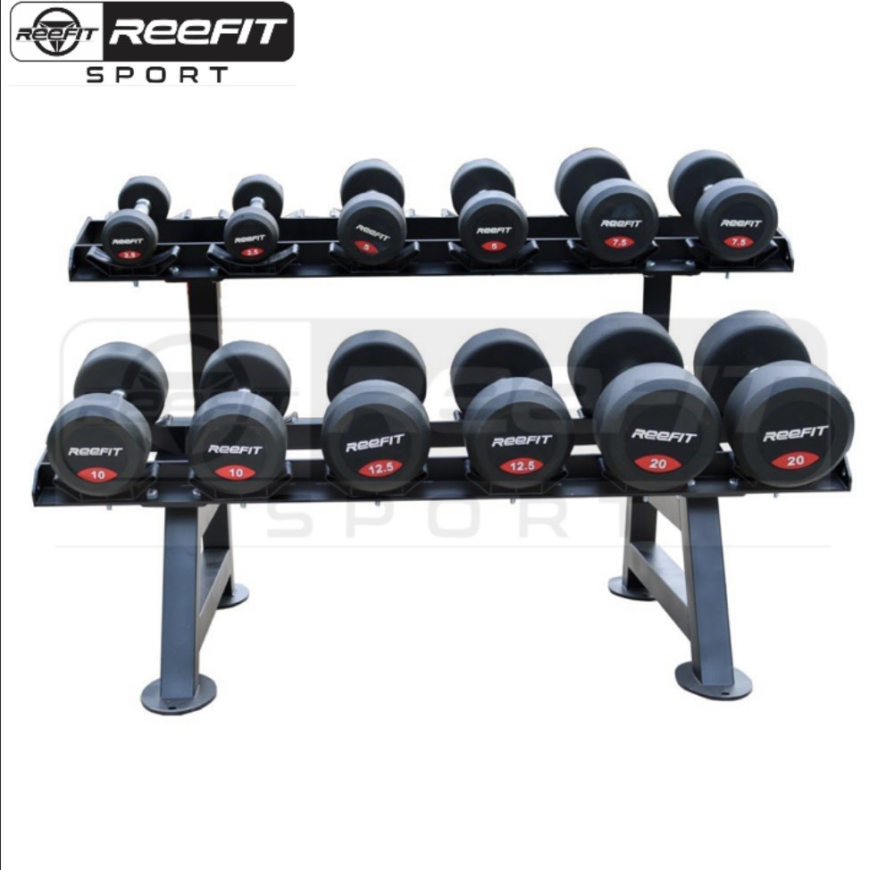 Kệ để tạ tay màu đen Reefit Sport để tối đa 6 cặp tạ tập gym