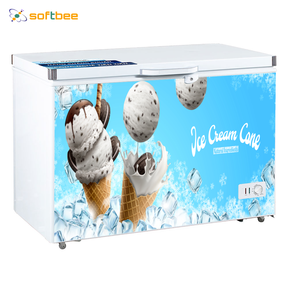 Tranh dán tủ lạnh ngang in hình cây kem, kích thước 0.9m x 1.5m / miếng, chất liệu decal chống nước