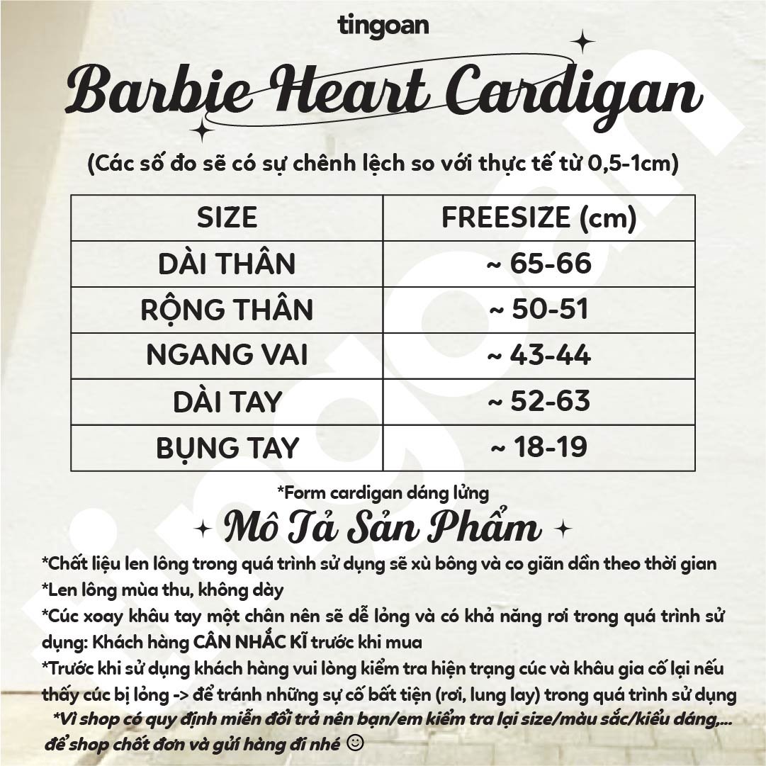 Áo len cardigan trắng viền đen buộc nơ cổ BARBIE HEART CARDIGAN/WH